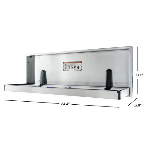 Sova 70HR0006 Solace Special Needs Changing Station, Extended Length, Recessed Mount, Stainless Steel