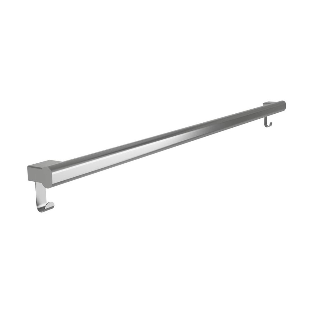 Bradley 8B1-0014896 Elvari Oval Grab Bar with Hooks, 48" Length, Satin Stainless