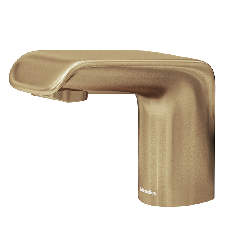 Bradley S53-3500-RT5-BR Verge Linea Faucet, Touch Free, Sensor Operated, Thermostatic 0.5 GPM, Brushed Brass