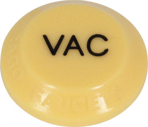 Chicago Faucets 216-378JKNF Chicago Faucets Part: Laboratory Index Button, Yellow with Black Letters, VAC (Vacuum)