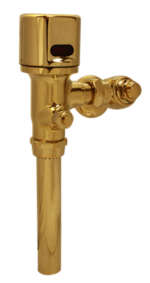 Hydrotek HB8CPB-B1-0125 Automatic Battery Operated Flush Valve, 0.125 GPF Urinal, 3/4" Stop and 3/4" Top Spud, Polished Brass