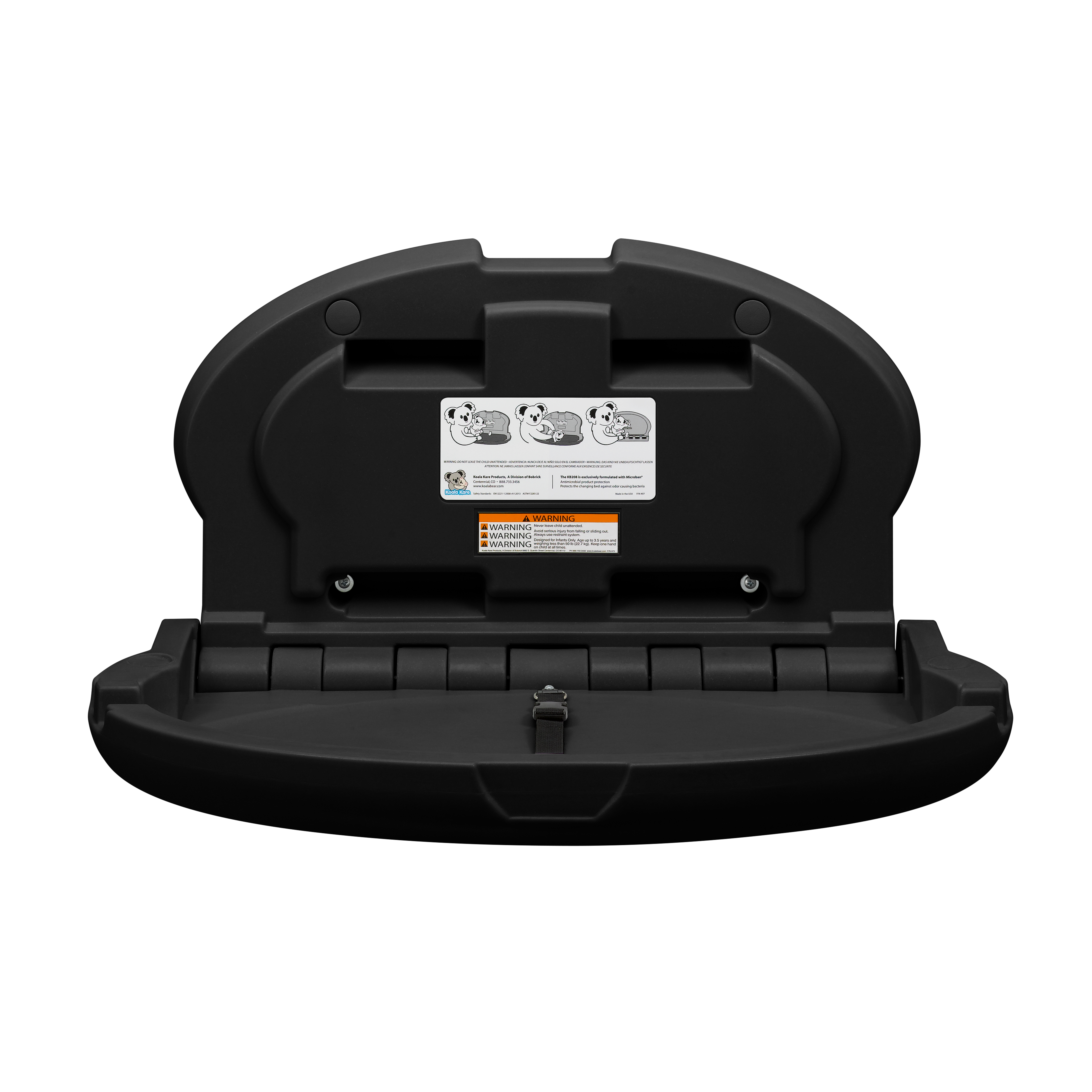 Koala Kare KB208-02 Oval Wall Mounted Baby Changing Station, ADA Compliant, Black