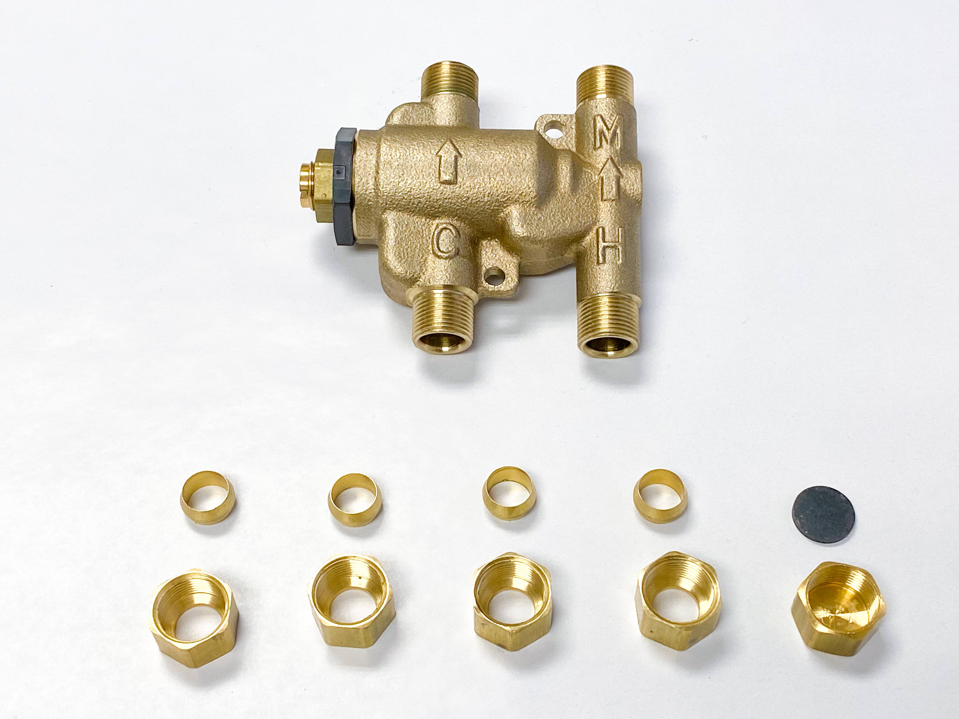 Hydrotek HBL-04-LR Thermostatic, Anti-Scald Mixing Valve, 3/8" In/Out with Checks