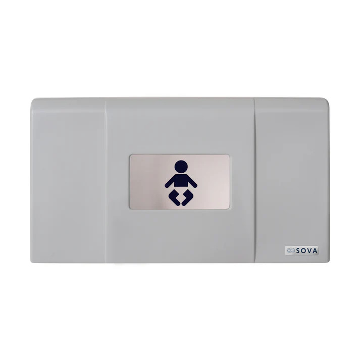 Sova 15HS0001 Span Baby Changing Station, Horizontal, Surface Mount with EZ Mount Backer Plate, Light Gray