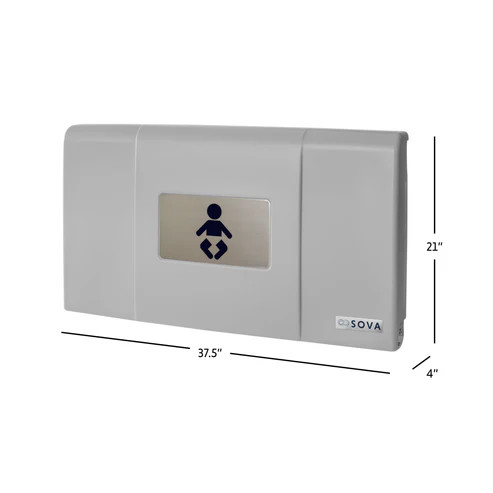 Sova 15HS0001 Span Baby Changing Station, Horizontal, Surface Mount with EZ Mount Backer Plate, Light Gray