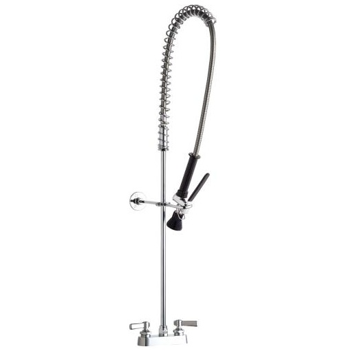 Chicago Faucets 526-919SLXKCABCP Deck Mounted Pre-Rinse Fitting with 4" Fixed Centers