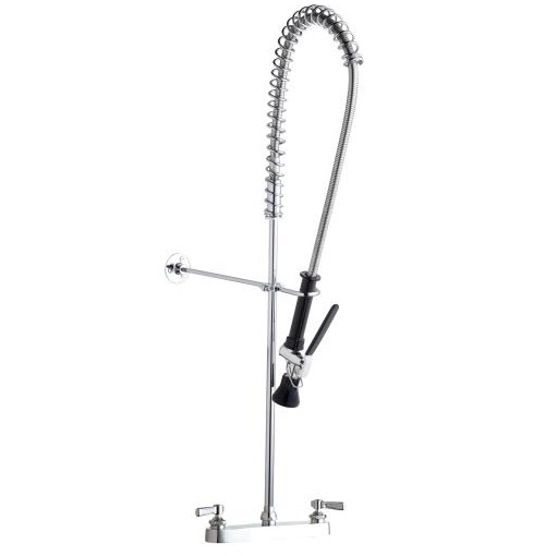Chicago Faucets 527-919SLXKCABCP Deck Mounted Pre-Rinse Fitting with 8" Fixed Centers