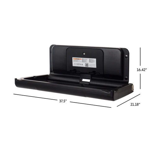 Sova 15HS0002 Span Baby Changing Station, Horizontal, Surface Mount with EZ Mount Backer Plate, Black