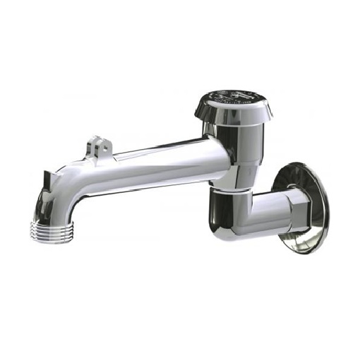 Chicago Faucets 782-001KVBJKCP 8" Rigid Spout with Wall Flange and Pail Hook