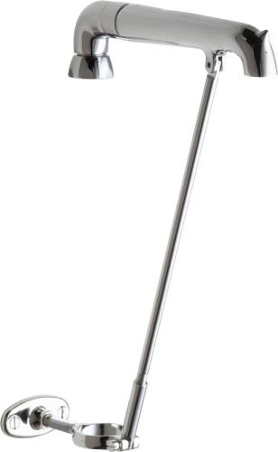Chicago Faucets 814-SJKCP 7-1/8" Rigid Spout with Pail Hook and Pipe Support