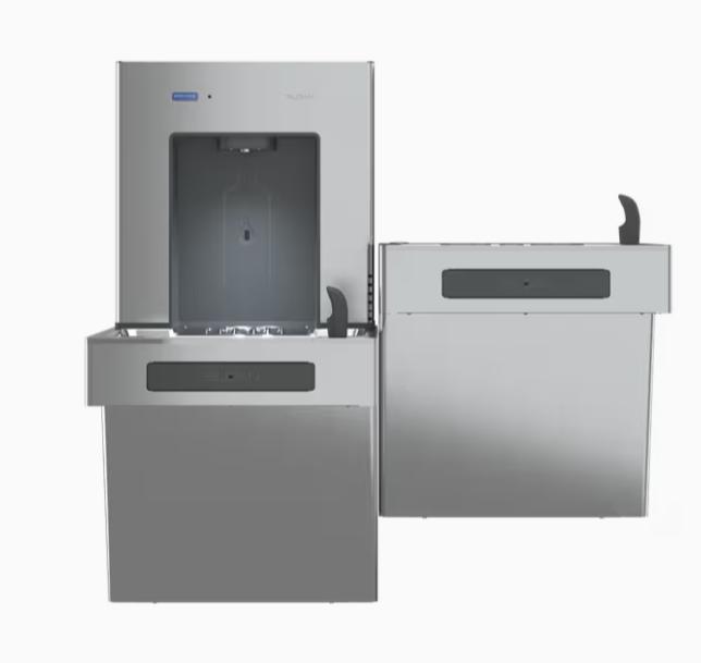 Sloan 33820065 DRS120-UNFIL-UNREF-SS DropSpot On Wall Bottle Filler with Bi-Level Water Cooler, Non-Filtered, Non-Refrigerated, Stainless Steel