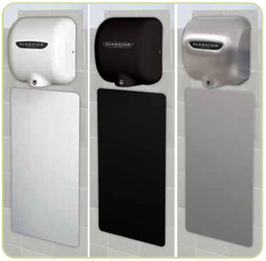 Xlerator hand dryer with wall splash guard