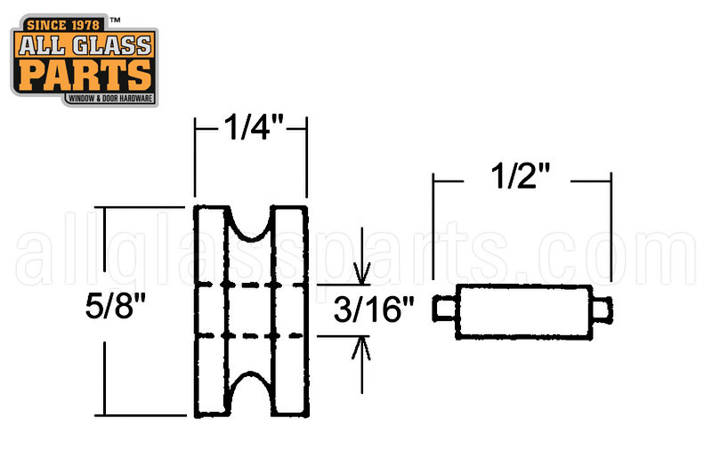 Sliding Window Wheel c/w Axle 5/8
