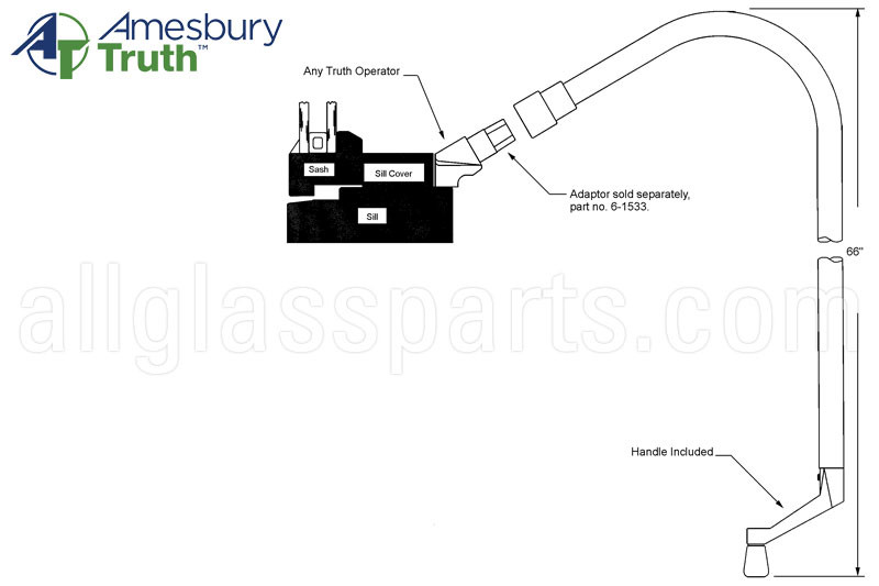 Truth Hardware Adaptor For Clerestory Pole Crank – Spline Adaptor For High Window Operator