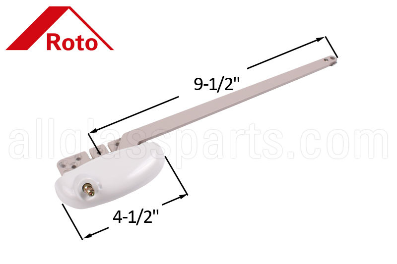 Single Arm Casement Window Operator White 9-1/2'' Arm