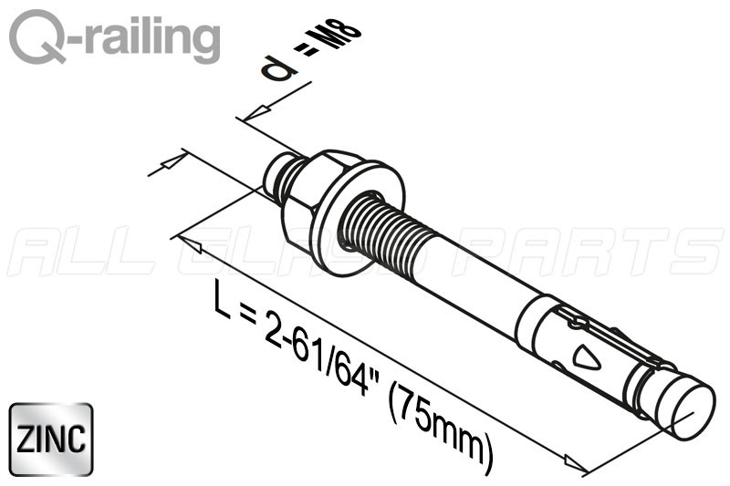 Fixing Materials Manual Q-Anchor BZ M8 | All Glass Parts