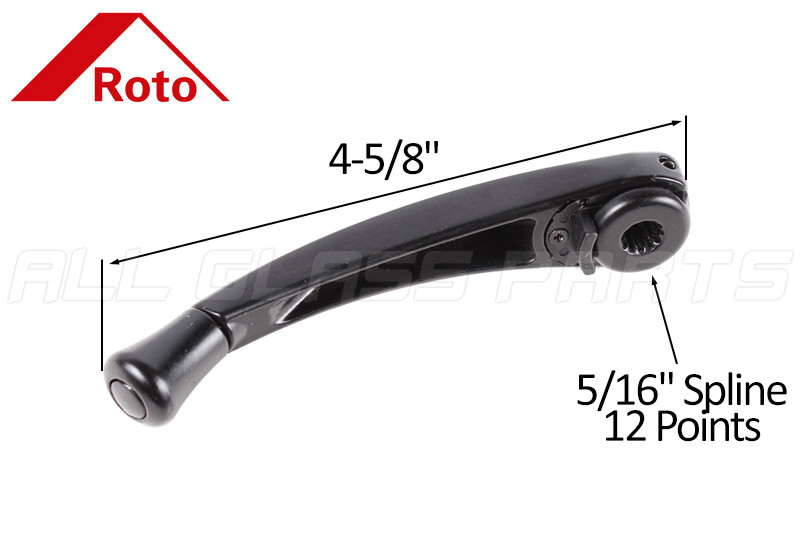 レプラカーン　LORD OF BYSTONWELL Folding Crank Handle Roto Hardware Black | All Glass Parts