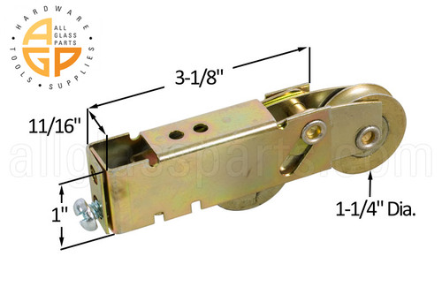 Tandem Patio Door Roller (1-1/4'' Wheel Diameter) (3-1/8'' Length) (Steel Wheels)