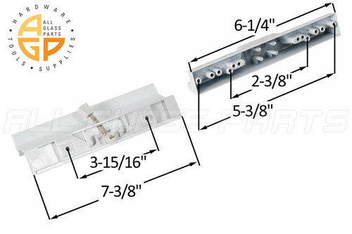 Sliding Glass Door Handle (4" Hole Spacing) (White) (High Impact Thermal Plastic)