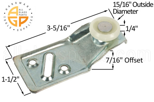 Closet Door Roller (Back) (7/16'' Offset)