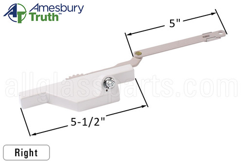 Split Arm Casement Window Operator (Truth Hardware 'Dyad' 23.46) (5") (Right) (White)