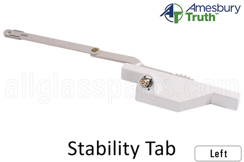 Split Arm Casement Window Operator (Truth Hardware 'Dyad' 23.66) (w Stability Tab) (5") (Left) (White)