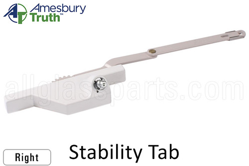 Split Arm Casement Window Operator (Truth Hardware 'Dyad' 23.66) (w Stability Tab) (5") (Right) (White)