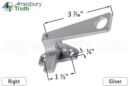 Cam Handle (Offset Base) (Pole Operated) (Truth Hardware 25.70) (Silver) (Right)