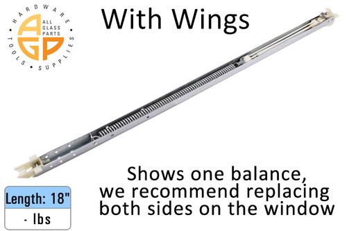 Window Sash Balances (Spring) (w Wings) (Lbs. xx) (Length: 18'')