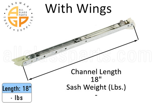 Window Sash Balances (Spring) (w Wings) (Lbs. xx) (Length: 18'')