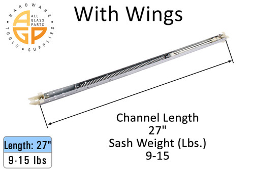 Window Sash Balances (Spring) (w Wings) (Lbs. 9-15) (Length: 27'')