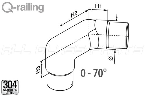 90 Degree Flush With Adj. Connector (Left) 90 Degree Flush With Adj. Connector (Left)