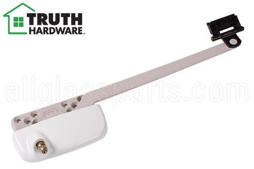 Single Arm Casement Window Operator w Shoe (Truth Hardware 'Ellipse' Pivot Shoe 15.60) (9-1/2" Arm) (Right) (White) Single Arm Casement Window Operator w Shoe (Truth Hardware 'Ellipse' Pivot Shoe 15.60) (9-1/2" Arm) (Right) (White)