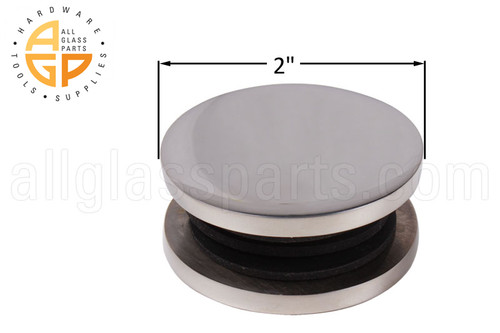 Mall-style Glass Clip (Round In-line) (Polished Stainless)