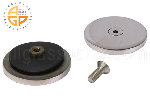 Mall-style Glass Clip (Round In-line) (Polished Stainless)