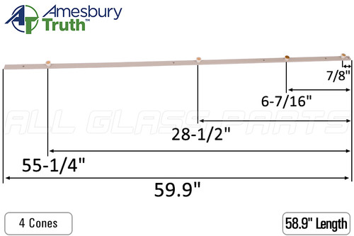 Tie Bar for Interlock Cone Roller System (Truth Hardware 120xx.92) (4 Cones) (58.9'' inches)
