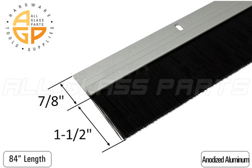 Commercial Door Sweep (w Plastic Bristles 1-1/2'') (Anodized Aluminum) (84'' length)