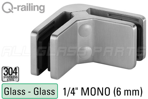 90-degree Flat Connector (Flat Back Style) (1/4" Glass Thickness) 90-degree Flat Connector (Flat Back Style) (1/4" Glass Thickness)