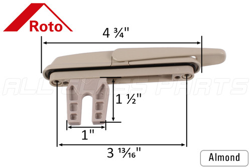 Roto Multi-Point Lock Handle (1-1/2" Fork) (Almond)