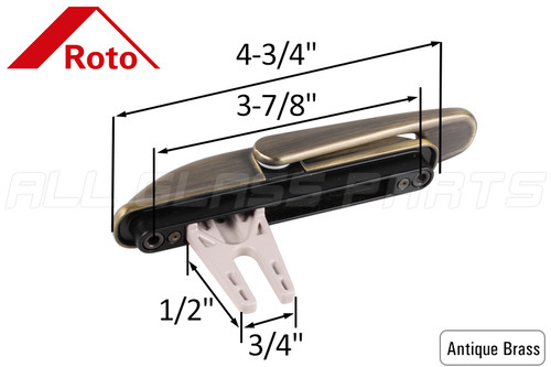 Roto Multi-Point  Lock Handle (1-1/2" Long Fork) (Antique Brass)