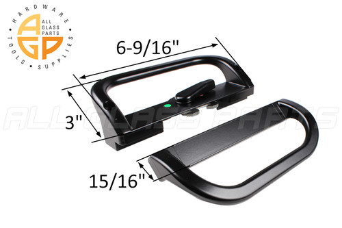 Sliding Glass Door Handle Set (Black) (6-9/16" Hole Spacing)