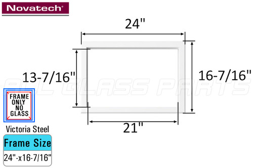 Contemporary Doorglass Frame Insert (24" x 16-7/16") (Victoria Steel)