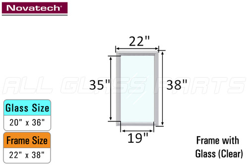 NovaPVC Doorglass Frame & Glass Size 20" x 36" Insert
