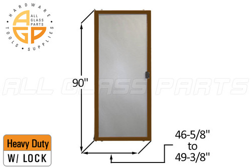 Do-It-Yourself Sliding Screen Door Kit (Heavy Duty w/ Lock) (46-5/8 to 49-3/8 x 90") (Brown) Do-It-Yourself Sliding Screen Door Kit (Heavy Duty w/ Lock) (46-5/8 to 49-3/8 x 90") (Brown)