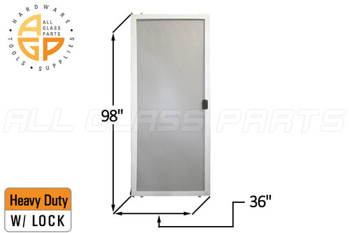 Do-It-Yourself Sliding Screen Door Kit (Heavy Duty w/ Lock) (36" x 98") (White) Do-It-Yourself Sliding Screen Door Kit (Heavy Duty w/ Lock) (36" x 98") (White)