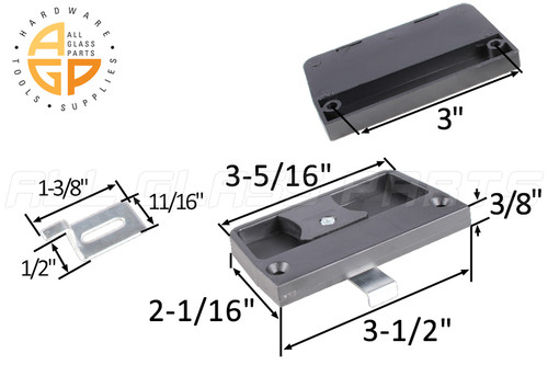 Locking Screen Door Pull (3-1/2" Length) (2-1/16" Width) (Black)