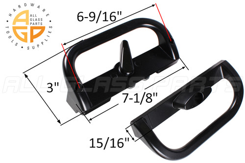 Sliding Glass Door Handle Set (Black) (Keyed) (6-9/16" Hole Spacing)