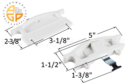 Screen Door Handle (White) (5" Length) (1-1/2" Width)