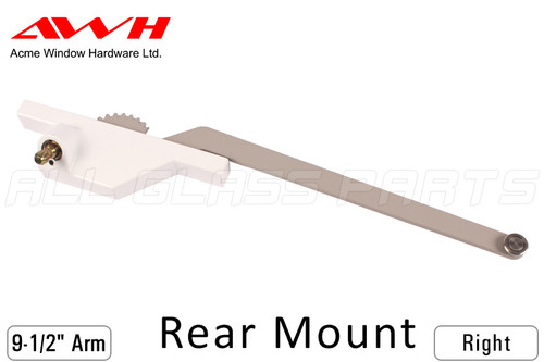 Single Arm Casement Window Operator (Acme) White (9-1/2" Arm, Rear Mount) (Right)