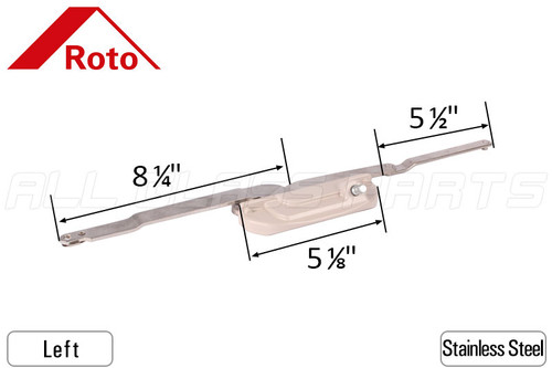 Dual Arm Casement Window Operator (OP08-7655) (Roto) Stainless Steel (Right)
